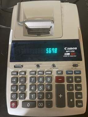Canon MP11DX 12-Digit 2-Color Printing Calculator with Clock and Calendar